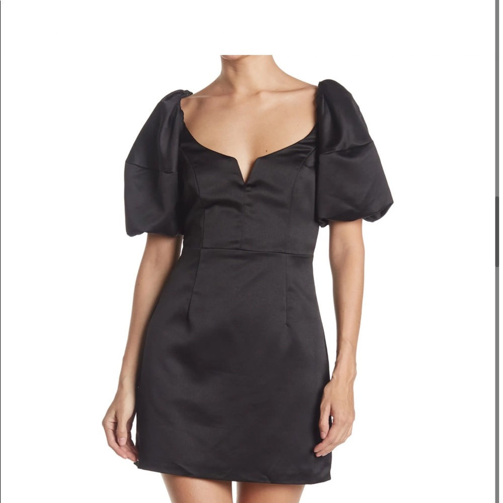 NEW! Do+Be black mini dress with puff sleeves
